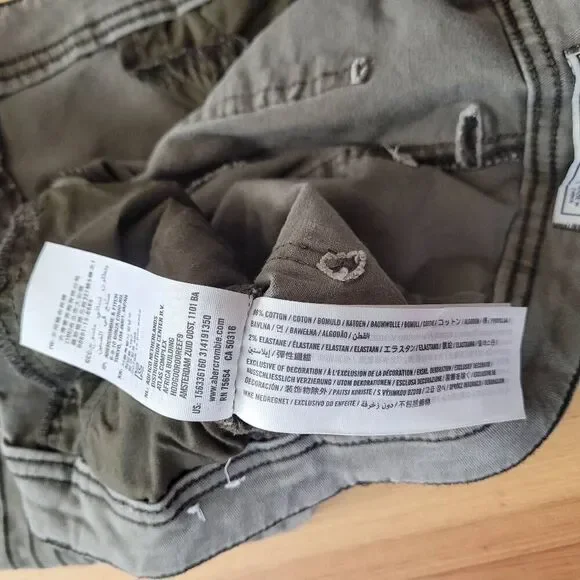 Abercrombie & Fitch button front grey pants slim fit textured moto rocker - Picture 10 of 10